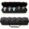 1pc 5 Slots Watch Box Case, Watch Storage Organizer Box, Hardshell Watch Travel Case for Men and Women's Watches, with Soft Foam Pillow and Handle