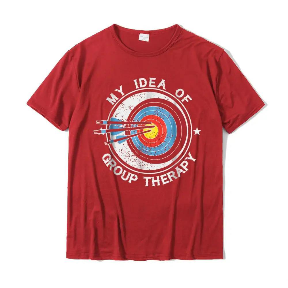 Archery Is My Idea Of Group Therapy T Shirts Comfortable Cute Cotton Tops Tees Print For Men