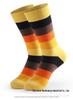 Men's Plus Size Striped Cotton Socks - Rainbow, Thick, Anti-Odor, Mid-Calf Length, European & American Style.