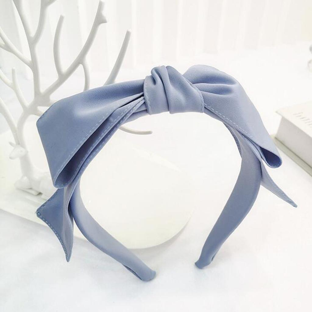 PROLY Neue Mode Damen Haaraccessoires Breite Seite Große Schleife Stirnband Einfarbig Haarband Erwachsener Haarreif Sommer