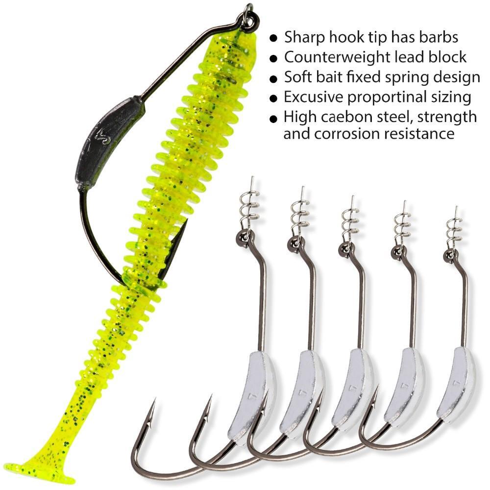 Buy Sougayilang 25pcs Barbed Lead Hook With Box Set HighCarbon Steel