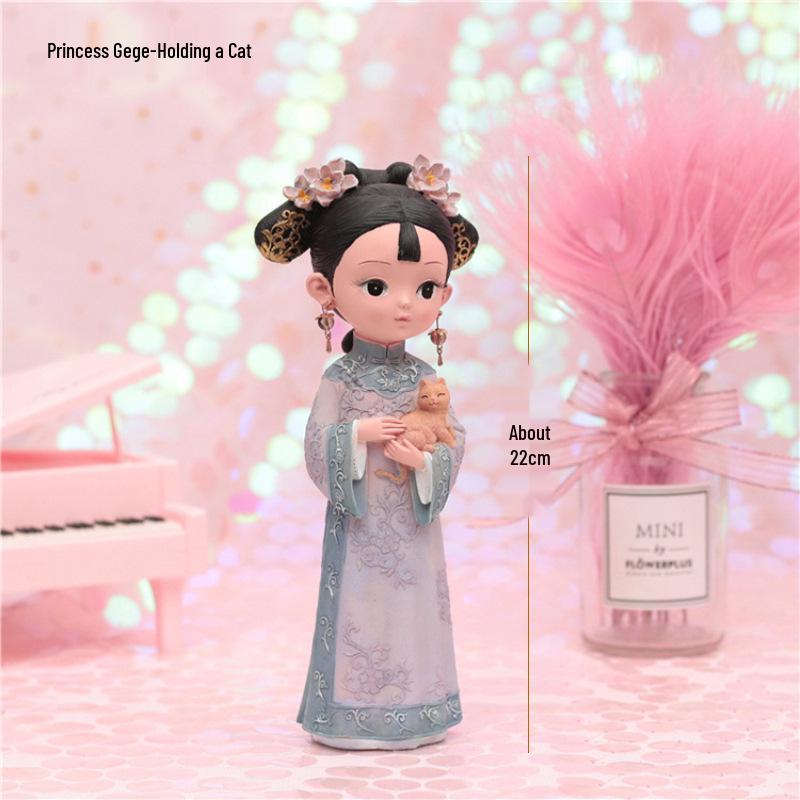 Boneca Princesa Estilo Antigo Xianci de Resina: Ornamento de Mesa Elegante e Presente para Menina