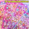 4 Pcs 3D Gorgeous Cute Cat Translucent Gemstone Stickers for Scrapbooking Kawaii Stickers Craft Supplies