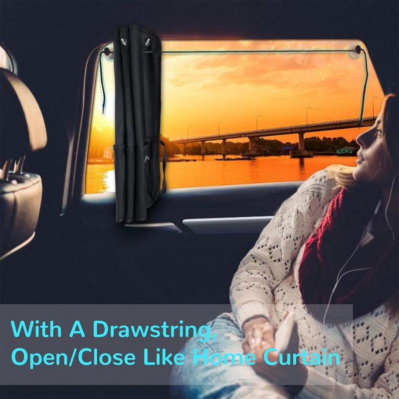 

Car Window Shades 2X Car Side Window Sun Shade Screen With Storage Pockets 7 Suction Cups Automotive Blinds Sunshades For China Mainland