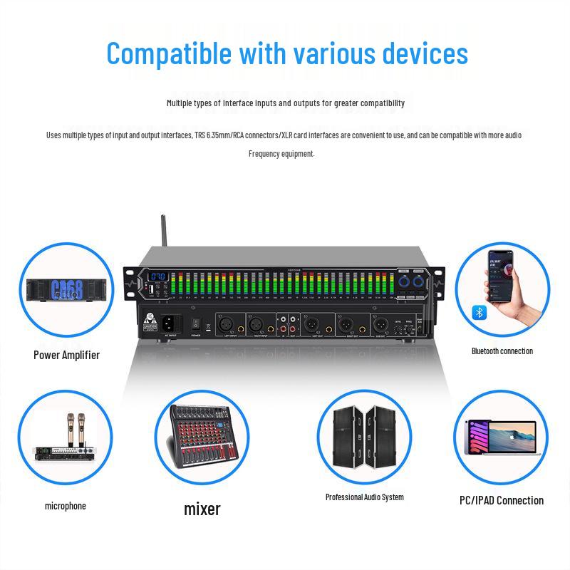 31-Band Digital Equalizer with Noise Reduction for Home, KTV, Stage, and Bar Audio Systems