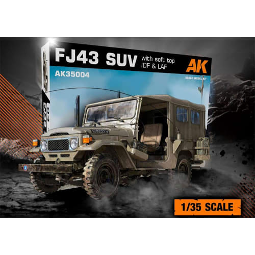 AK Interactive 1/35 Scale Modern-Use Small Four-Wheel Drive Soft-Top Military Vehicle IDF/LAF Type Plastic Model Assembly Kit AK35004