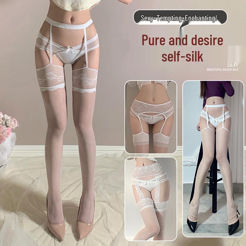 Lace Suspender Thigh-High Stockings with Over-the-Knee Design