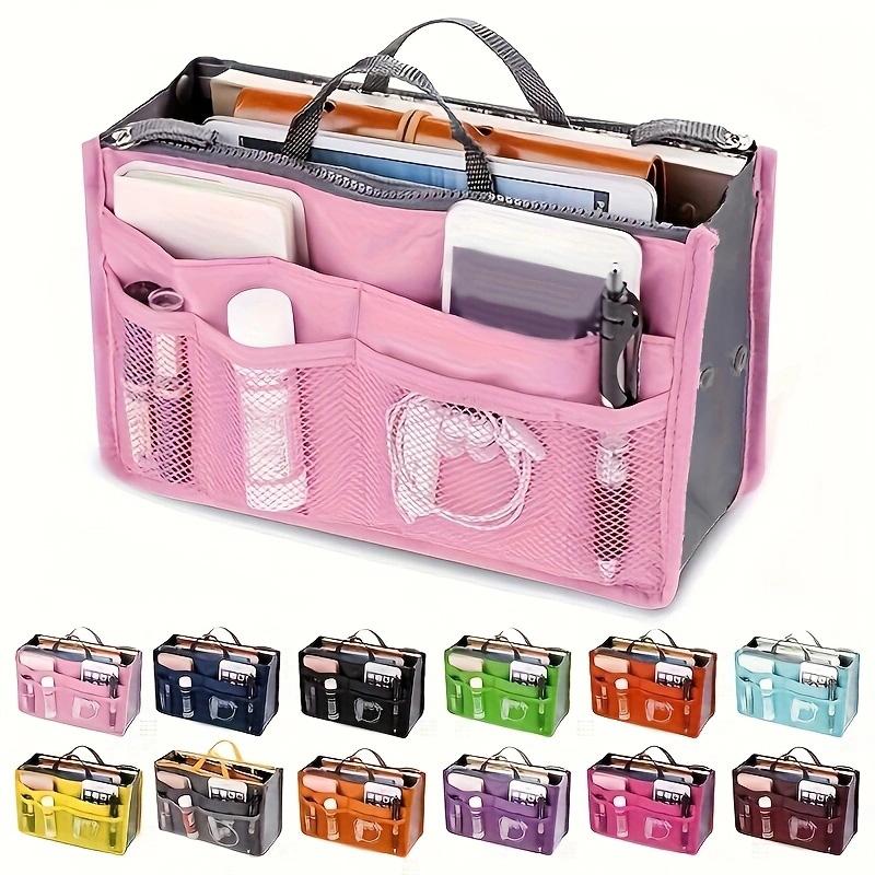 Bolsa de almacenamiento multifuncional de doble pliegue, doble cremallera, gran capacidad, disposición de almacenamiento, artículos de tocador de maquillaje, bolsa de clasificación grande