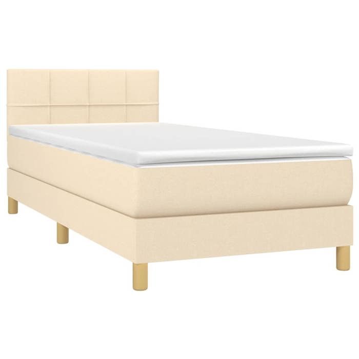 Maison Exclusive - Sommier à lattes de lit avec matelas LED Crème 80x200 cm Tissu