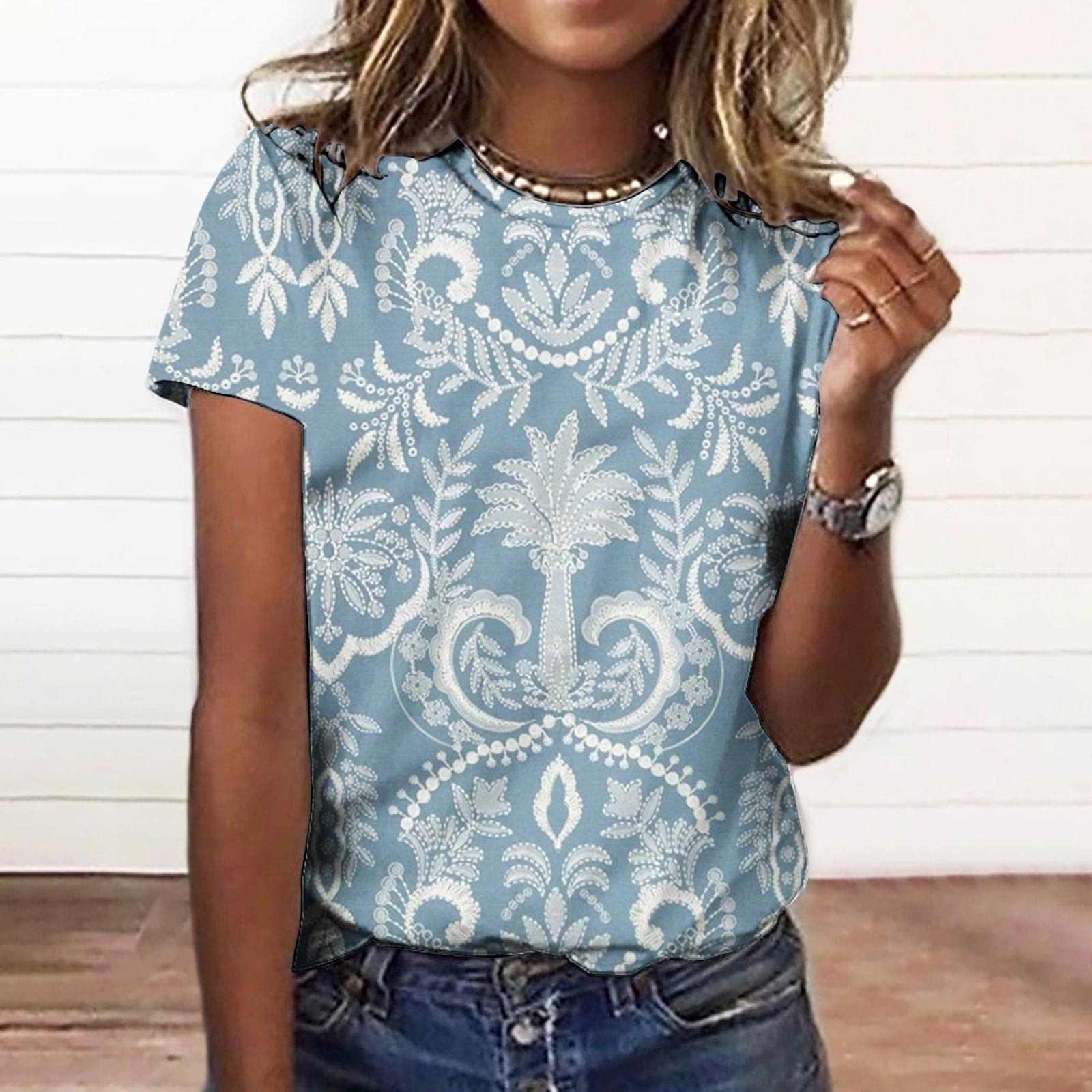 

Женский модный повседневный свободный пуловер с коротким рукавом и принтом с круглым вырезом XL белый