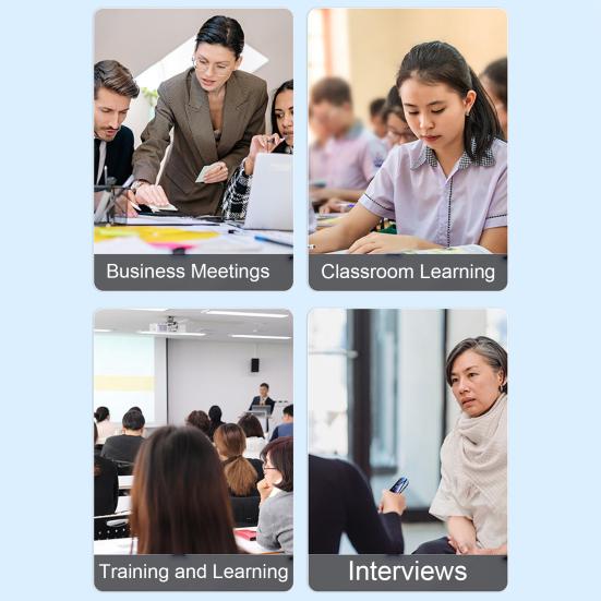 Voice Recorder with Stereo Sound Dynamic 64GB Noise Reduction Auto-Timing Meeting Records