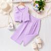 Summer Children's Sleeveless Waistcoat and Trousers Suit Set for Girls