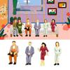 Pose Dollhouse Decorations People Figures Train Scenery Model Building Passengers DIY Character