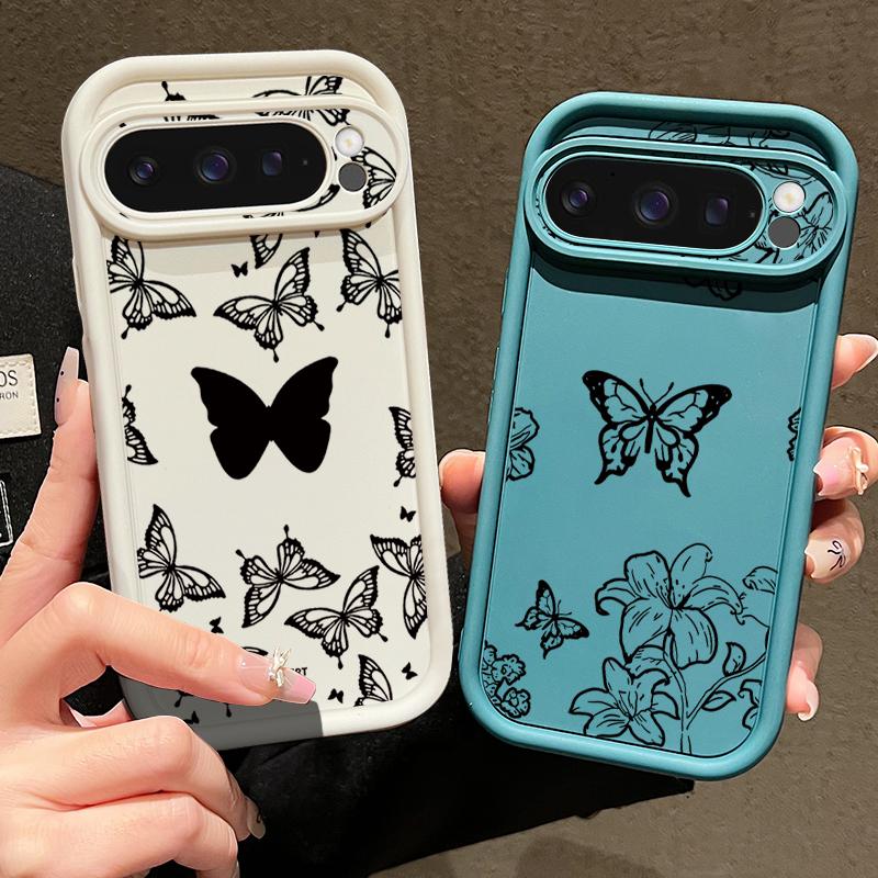 Butterflies Pattern Case For Google Pixel 10 9 Pro XL 9A 8A 7A 8 7 Pro Shockproof Soft Silicone Phone Cover For Pixel 9 8 7 Pro