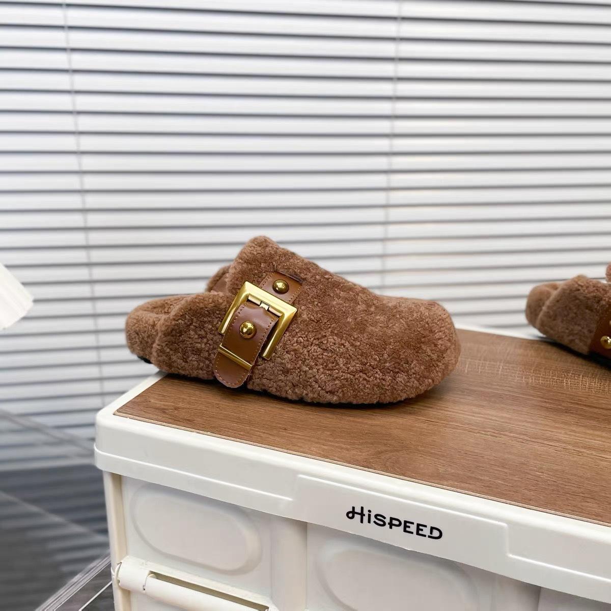 

Интернет-знаменитость баотоу мохнатые полушлепки женские осенние новые корейская версия на плоской подошве повседневная верхняя одежда женские тапочки на одну ногу ленивые туфли 40 верблюд