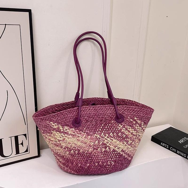 Handgemaakte Dames Handtassen grote Geweven Dames Schoudertas Zomer Riet Strandtassen Shopper Manden Boheemse Rotan Tote Bag