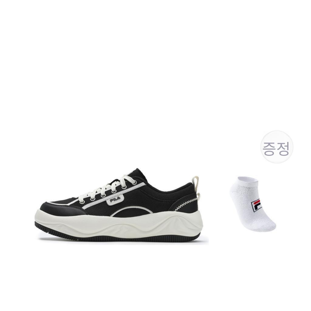 New FILA COOKIES Abrasion Resistant, Breathable, Lightweight Coverage Low Top Canvas Shoes Men's Black White F12M522301FBG