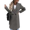 Elegant Long Blazer Suit for Women Office Winter Overcoat Button Placket Long Sleeve All Match Collar