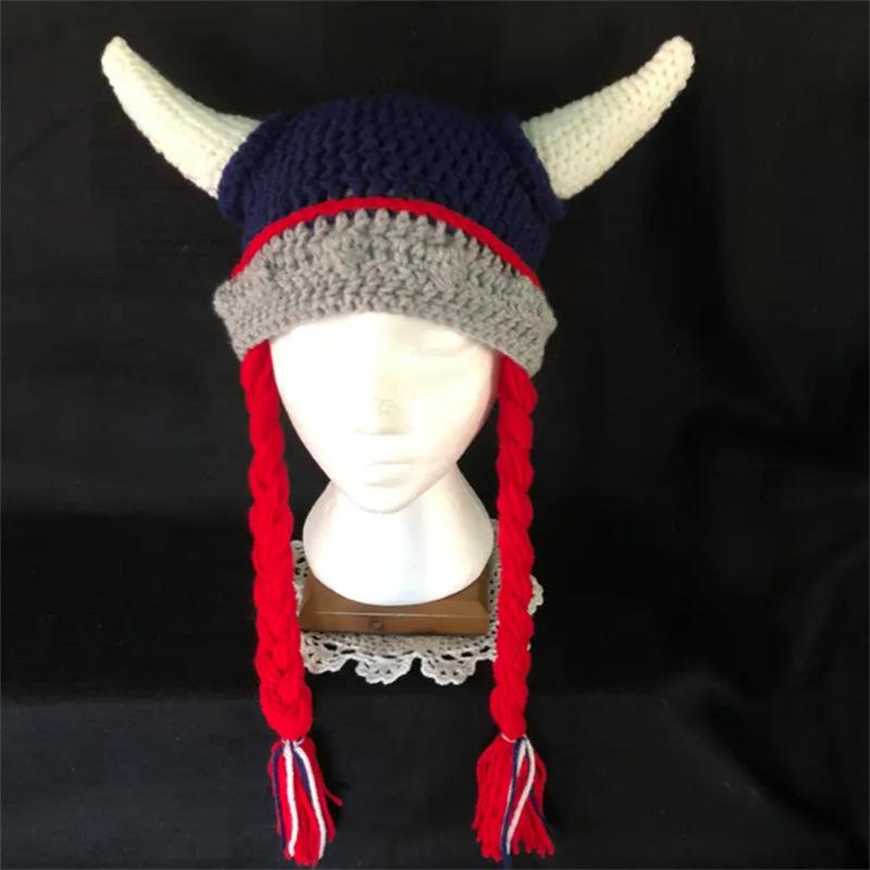 Ny stil handgjord virkad färgblockerad björnöron fashionabel personlig vuxen pullovermössa