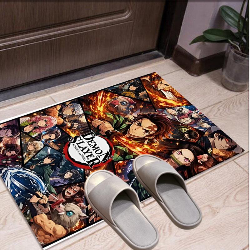 Demon Slayer Pattern Rug, Indoor/Outdoor Mat, for Picnic, Gameroom, Bedroom, Office, Living Room, Home Decor Carpet, Birthday Gift