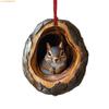 K1AE Festival Owl Styles Christmas Tree Hanging Ornament Craft of Sturdy 2D Acrylic Accessory for Home Decoration Use