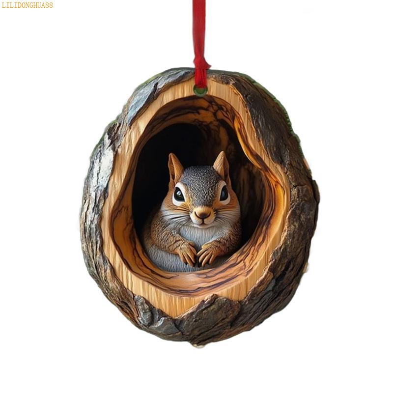 K1AE Festival Owl Styles Christmas Tree Hanging Ornament Craft of Sturdy 2D Acrylic Accessory for Home Decoration Use