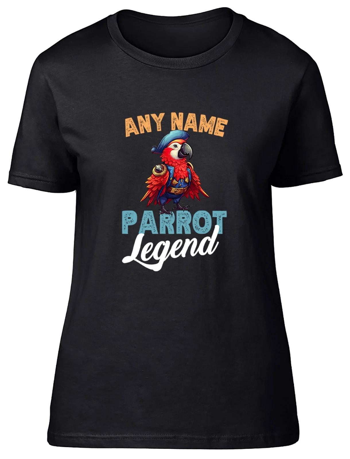 Personalised Any Name Parrot Legend Womens T-Shirt Ladies Gift Tee M