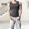 Men Vest Round Neck Sleeveless Slim Fit Tank Tops Solid Color 3D Tailored Breathable Sports Travel Vest