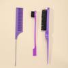 3-teiliges Haarstyling-Set: Stahl Nadel Stielkamm, Toupierbürste, Doppelseitiger Augenbrauenpinsel