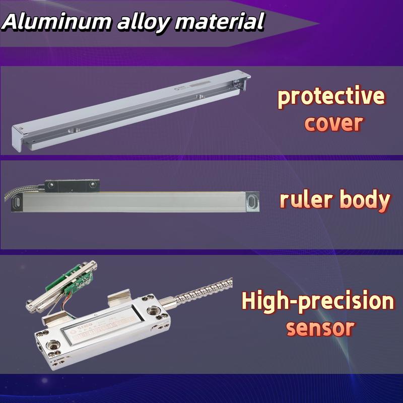 Sino KA-500 Slim Linear Glass Scale Ruler Digital DRO Grating Ruler 1um TTL Precision Measurement Small Thin 370-770mm