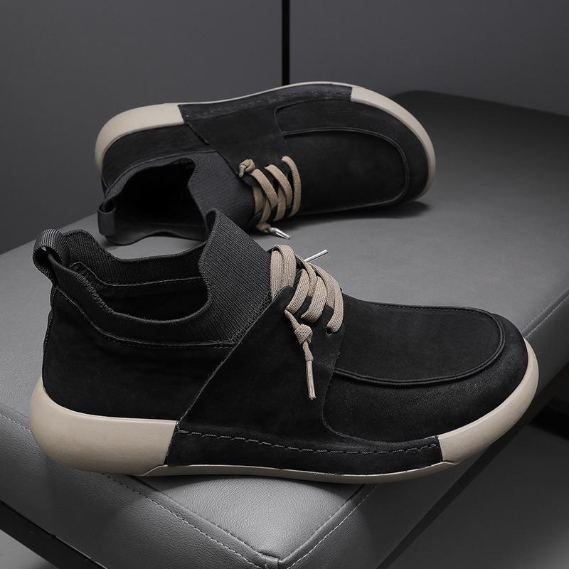 Fashion Suede Leather Men's Walking Shoes Non-slip Simple Casual Shoes Classic Male Outdoor Footwear Men New Design Driving Shoe