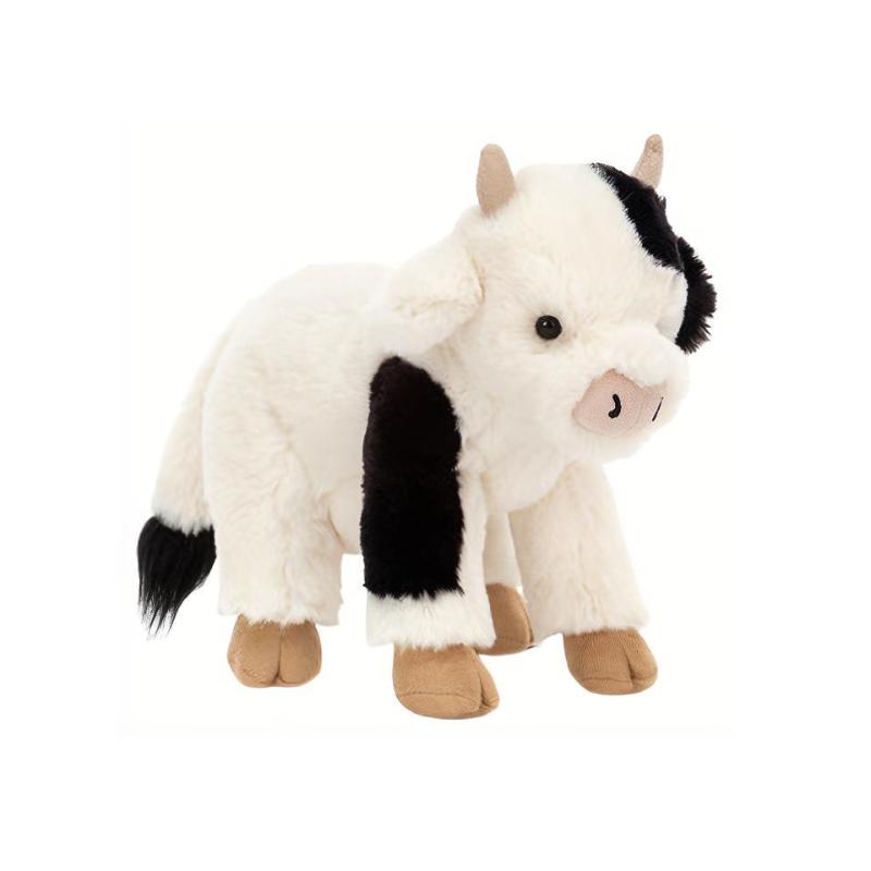 JELLYCAT Farm Animal Series Carey Calf Cute Black & White Doll Plush Doll 20cm Height