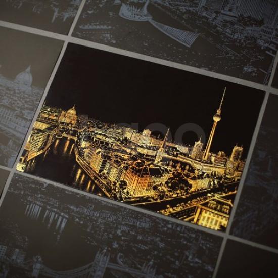 Lago Design Scratch Night View Berlin Includes one design scratch one plain scratch and one scratch stick Japanese NV-BER card, card, [Official