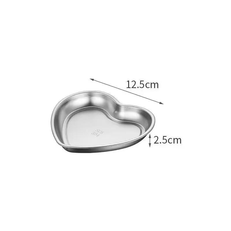 ZISIZ Korean Style Stainless Steel Snack & Dessert Plate Set