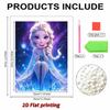 Chibi Starry Ice Elsa New Pearl-Inlaid Frameless Art | Handmade Pearl Craft, Dreamy Starry Ice Theme, for Cute Girly Frozen Style Home Decor