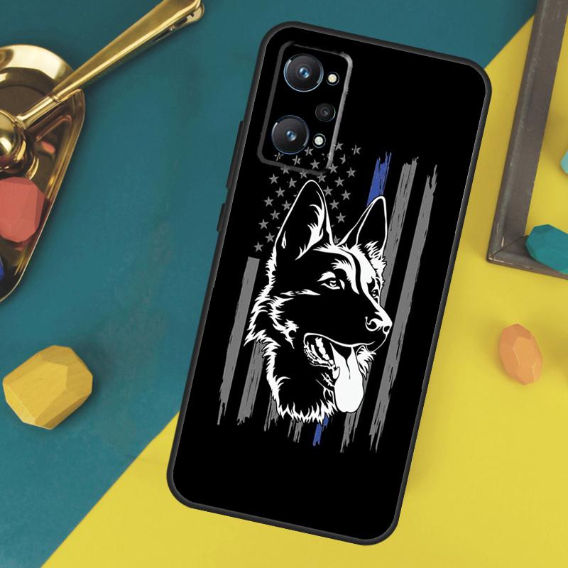 Cartoon German Shepherd Dog Case For Realme C53 C55 C67 C61 C75 C51 C21Y C25S GT 6 6T 5 GT7 Pro 10 11 12 13 14 Pro Plus