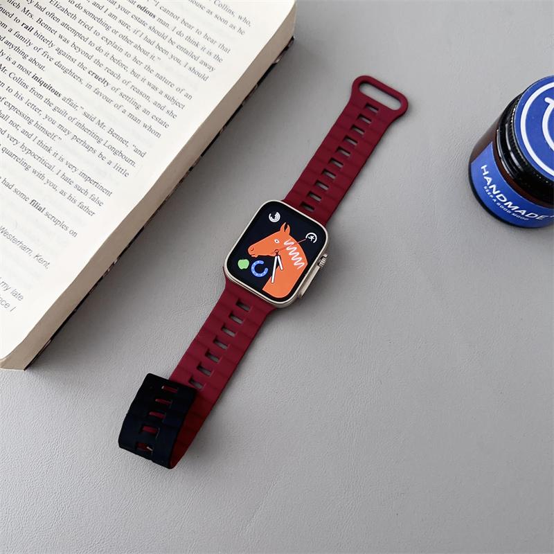 Silicone Loop Magnetic Strap For Apple Watch Band 44mm 40mm 45mm 49mm 41mm 38mm 42mm Bracelet iWatch Series 8 3 5 4 SE 6 7 Ultra