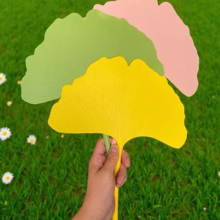 **Ginkgo Leaf Portable Hand-Crank Fan 2026: Stylish, Anti-Drop, Compact Cool Palm Leaf Design**
