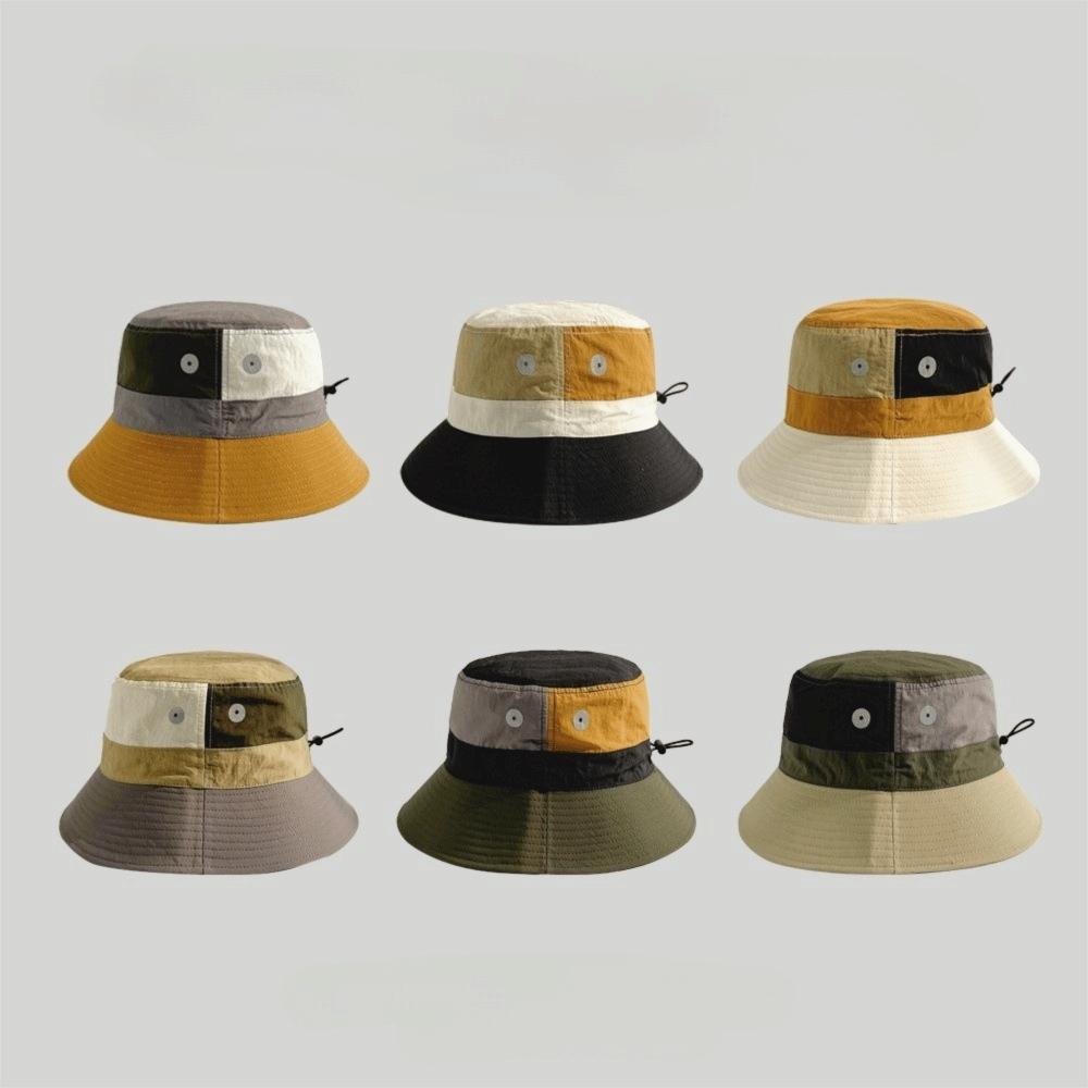 New Breathable Quick-Dry Bucket Hat Folding Light Thin Fisherman Hat Anti-UV Patchwork Sun Protection Cap Hiking