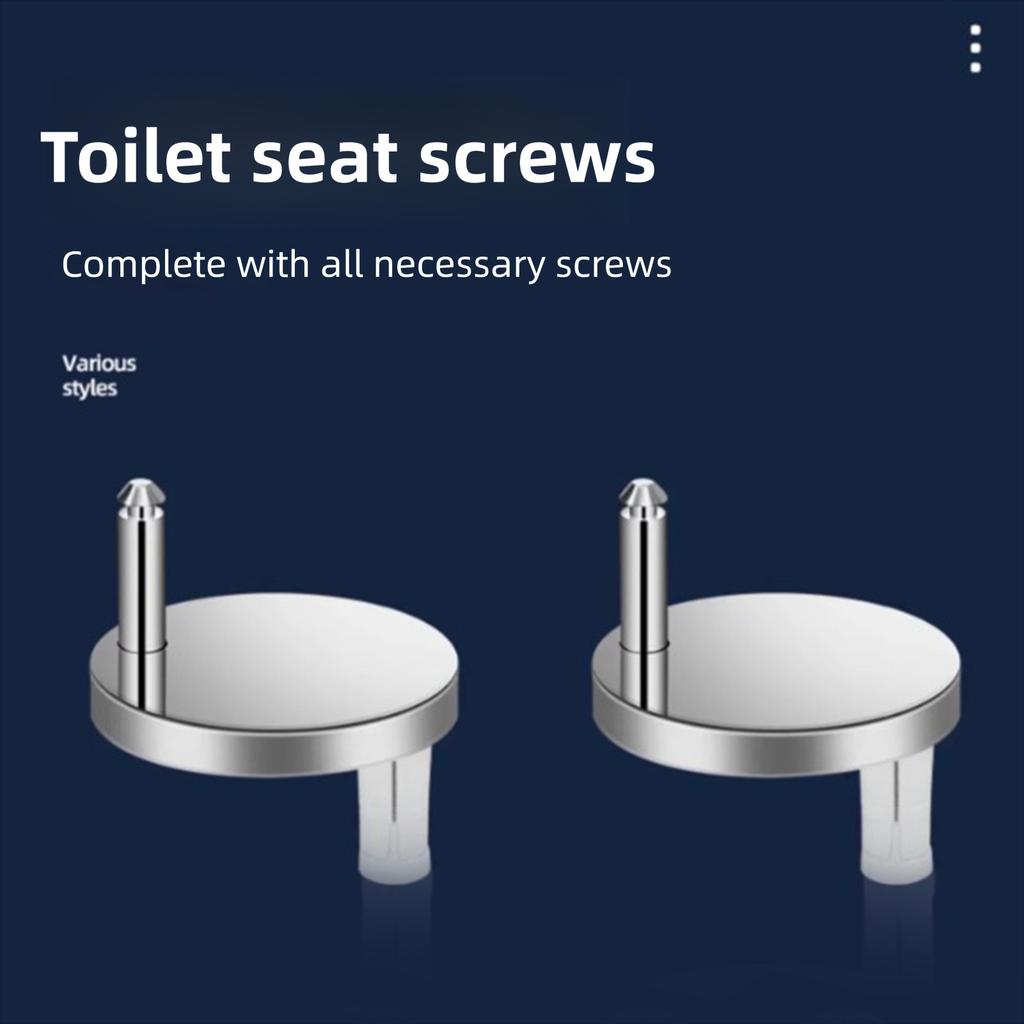 2 Pcs Toilet Seat Hinge Fixings Stainless Steel Toilet Seat Hinge Bolts Screws Kit Maintenance Accessories