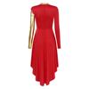 Women Color Block Liturgical Praise Dance Dress Church Worship Costume Lyrical Irregular Hem Dancewear