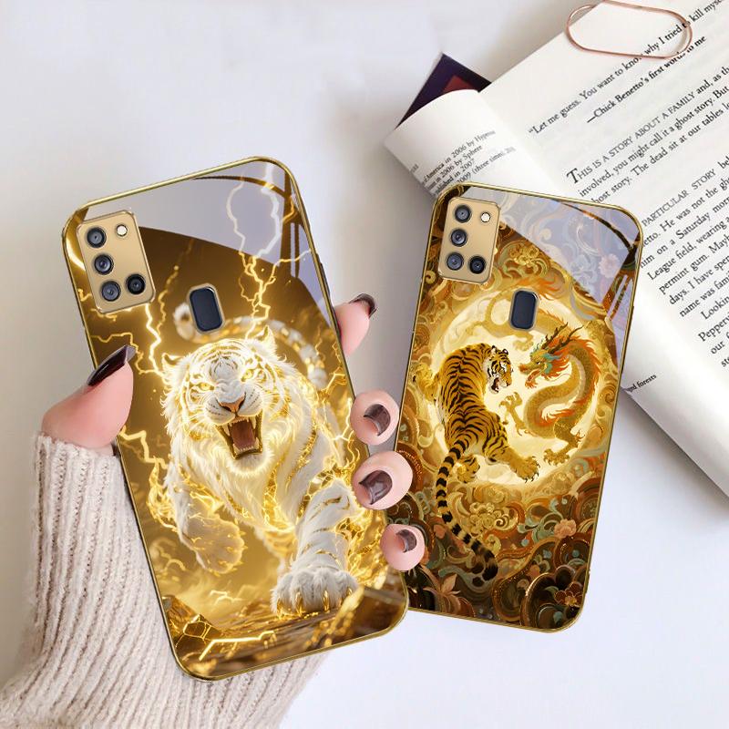 Goldener Adlerkopf Für Samsung A 31 32 A33 A34 35 14 A15 13 A16 25 A26 50 52 53 54 55 56 70 71 72 73 Goldene Glas-Handyhülle
