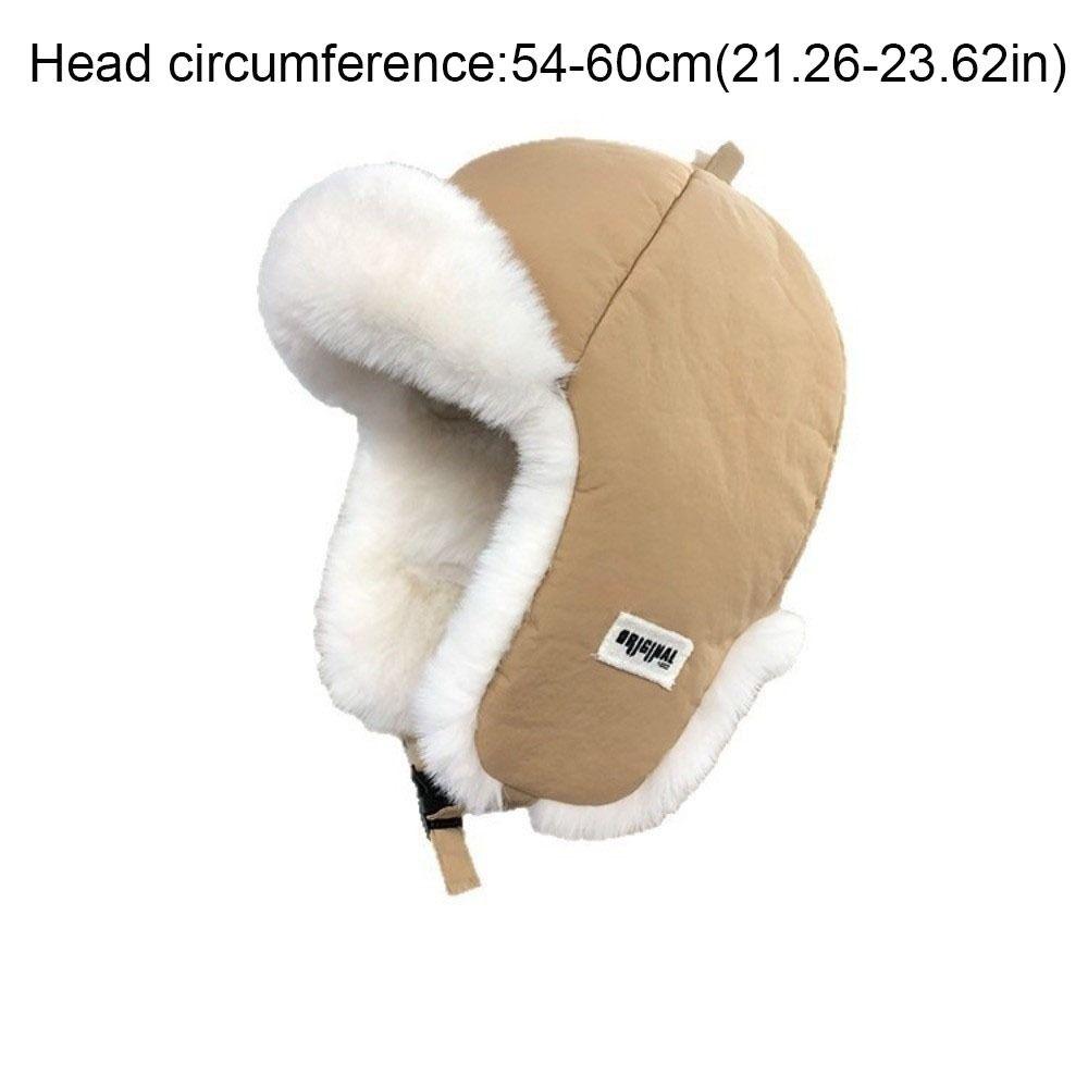 Retro Thickened Ear Protective Hat No Eaves Windproof Winter Pilot Hat Solid Color Korean Style Women Hat Student