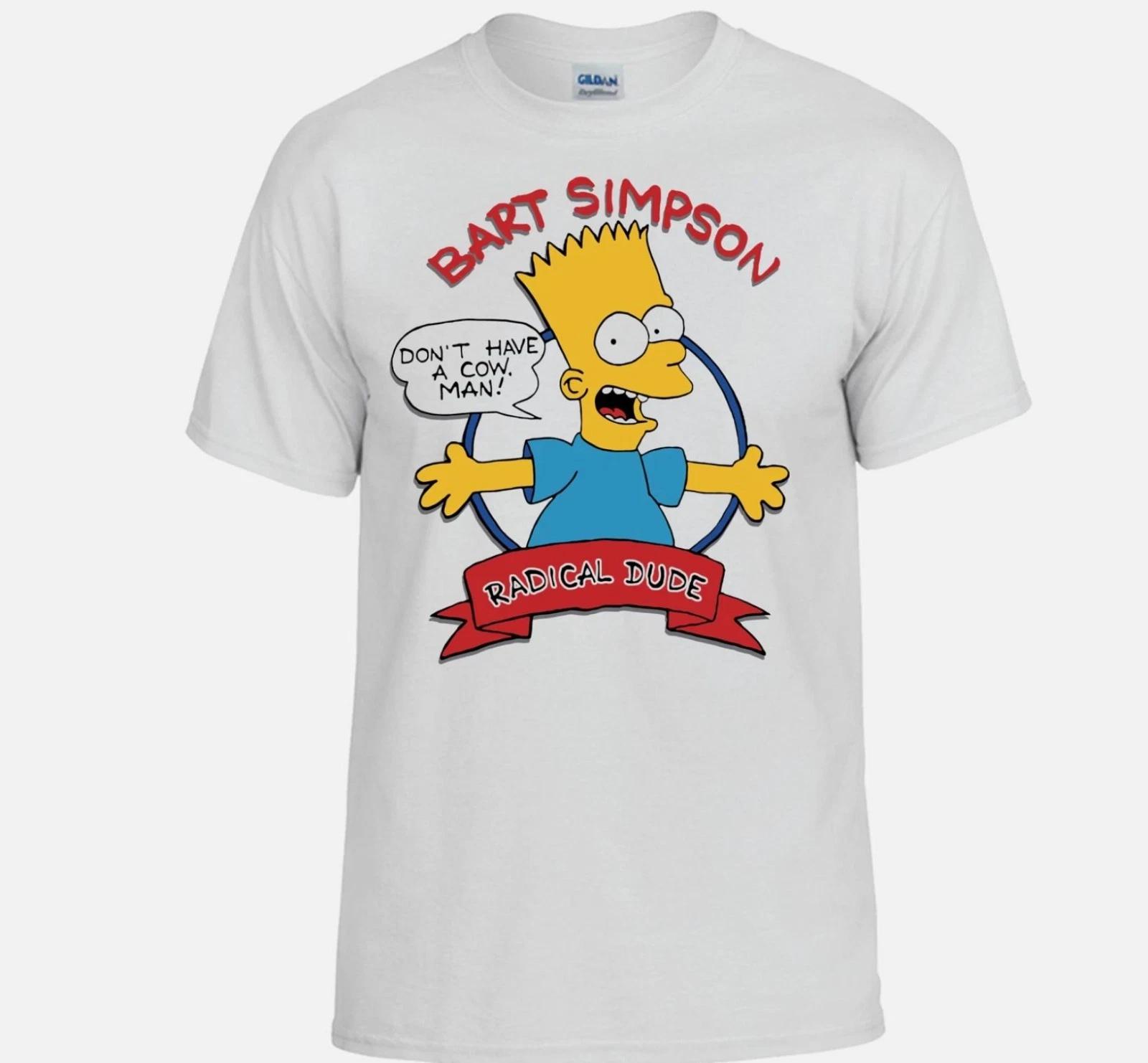 

Bart Simpson Radical Dude Don t Have a Cow T-Shirt 90 style recreated S