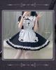 Cosplay Dienstmädchenkleidung Dienstmädchenschürze Gothic Lolita Lolita Süßes Halloweenkostüm Verkleidung A [JIURUN] (L, Dienstmädchen)