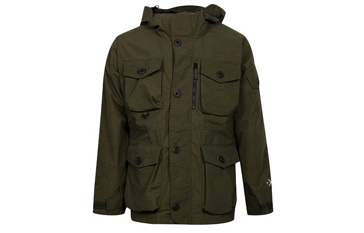 Converse Jackets Men s Olive Green Hooded Moderate Workwear 10007259-A01 M