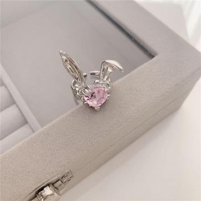 Lovely Rabbit Ring For Girl Women Finger Matching Jewelry Cute Animal Bague Femme Zircon Ring
