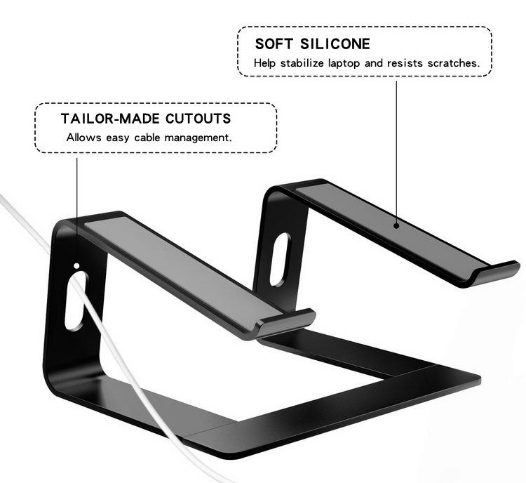 M-Shaped Laptop Cooling Stand with Desktop Riser