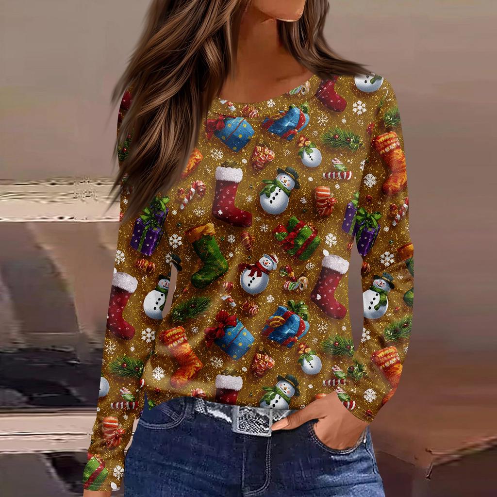 Womens's Fashion Casual Halloween Print V-neck Mid Length Pocket 3/4 Sleeve Top