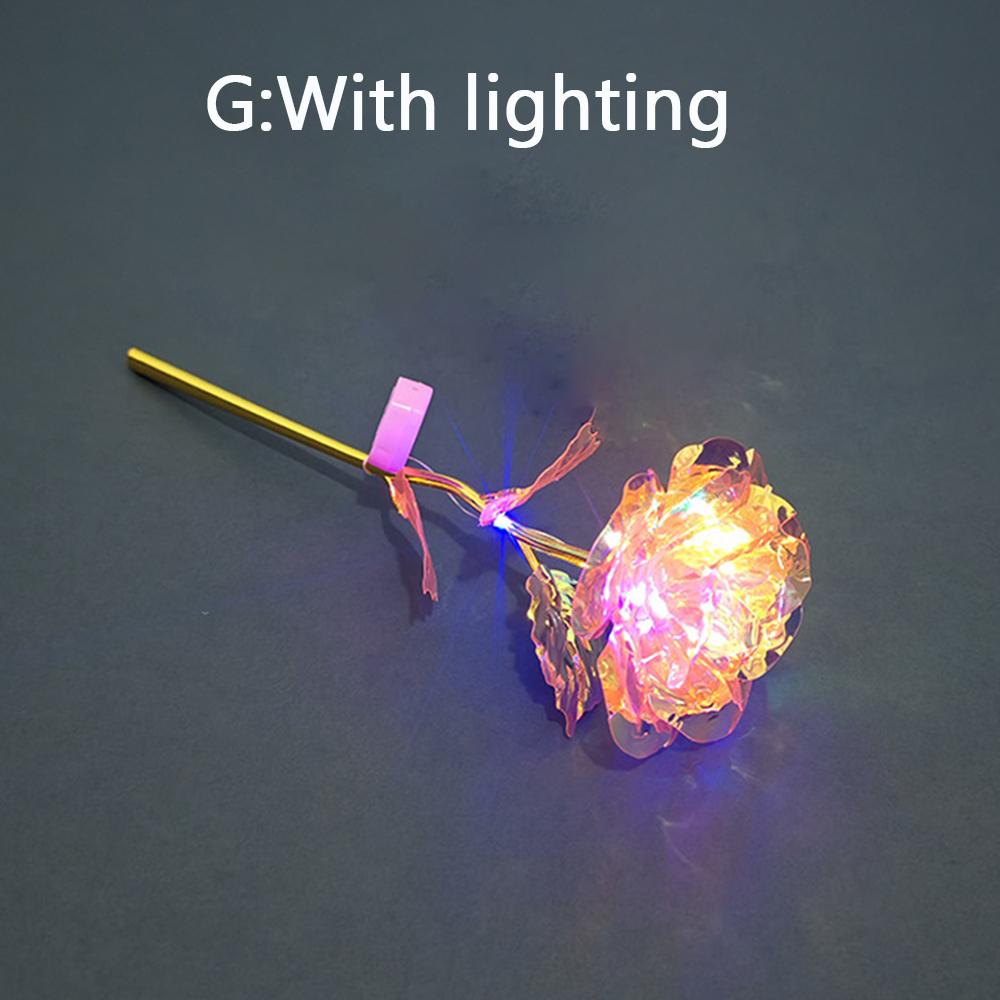 

Led Valentine s Day Mother s Day Gift 24K Foil Plated Roses Artifical Flowers Wedding Decor Lover Lighting Roses Creative Gift